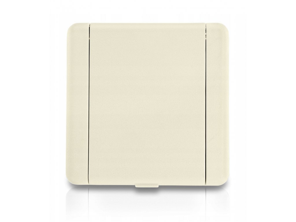 Zásuvkový komplet SQUARE (9x9 cm) - Mandlová vysavačová zásuvka včetně stěnové základny.